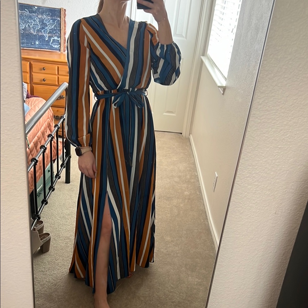 Striped Multicolor Maxi Dress
